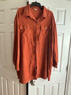 Entro women’s Rust Button-Up Shirt Jacket